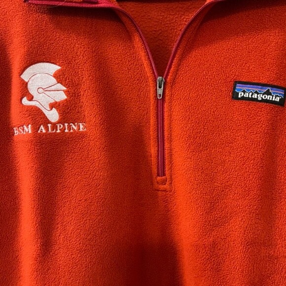 Patagonia Synchilla Mens Red Quarter Zip BSM Alpine Fleece Pullover Sweater Sz S - Picture 4 of 12
